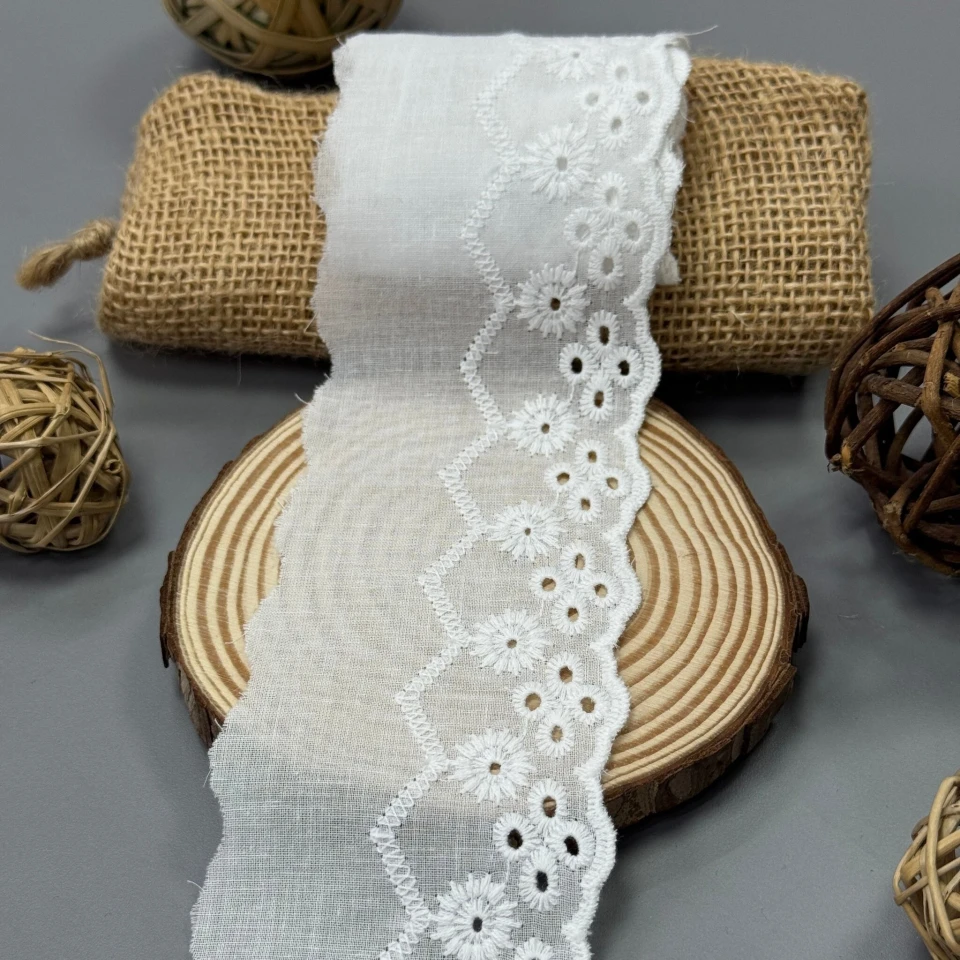 Мереживо прошва 6070 7 см.(160 ярдів/146,3 м.), Білий