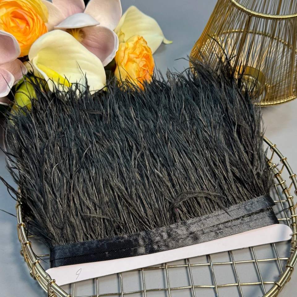 Пір'я на тасьмі 7-10 см (10 метрів), 51 чорний