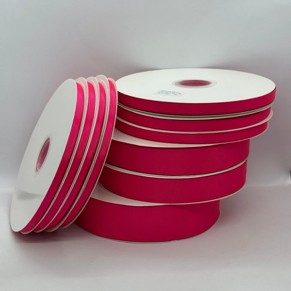 Стрічка репс 0.65 см (33*100 ярдів/91 м.), 1028 рожевий фламінго