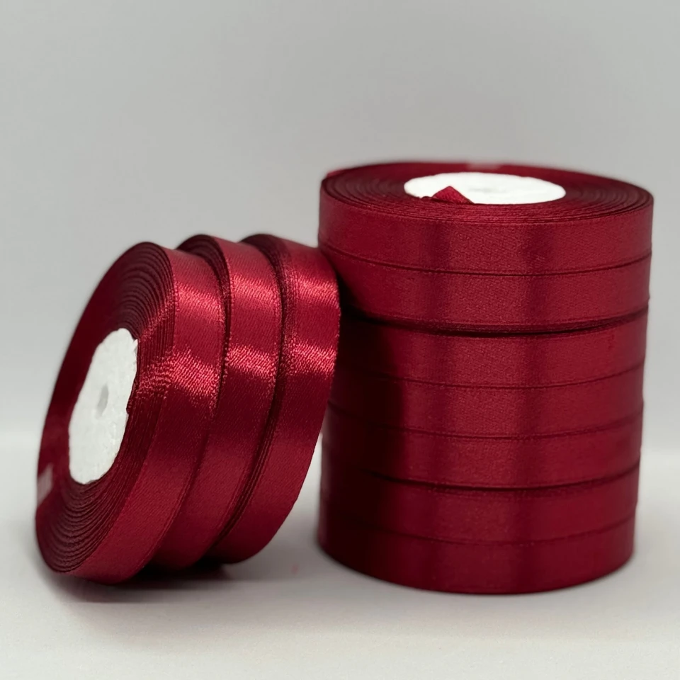 Стрічка атласна 1.2 см (10*36 ярдів), 48 карміновий