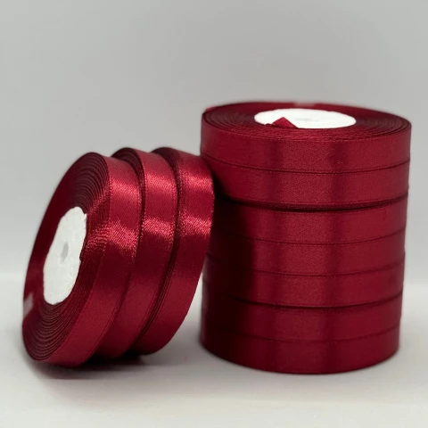 Стрічка атласна 1.2 см (10*36 ярдів), 48 карміновий