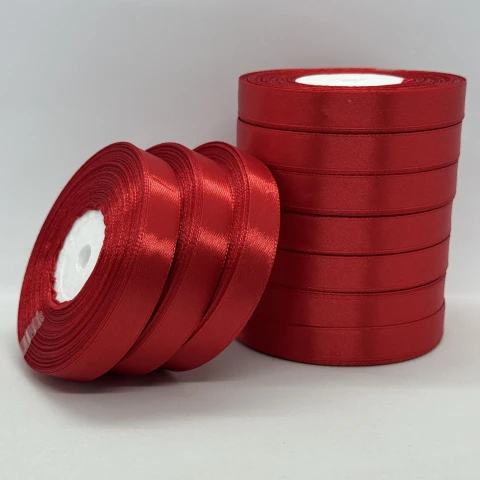 Стрічка атласна 1.2 см (10*36 ярдів), 163 червоний