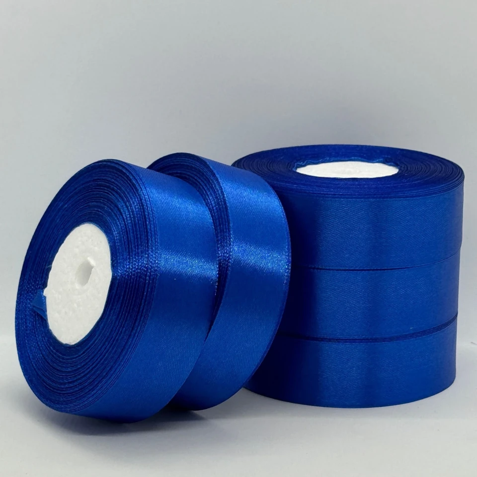 Стрічка атласна 2.5 см (5*36 ярдів), 122 електрик