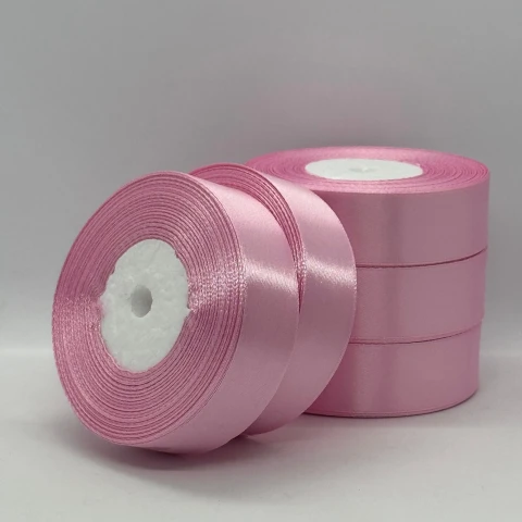 Стрічка атласна 2.5 см (5*36 ярдів), 93 світло рожевий