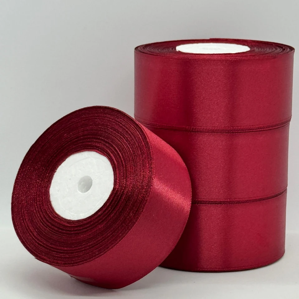 Стрічка атласна 4 см (5*36 ярдів) , 37 темний бордовий