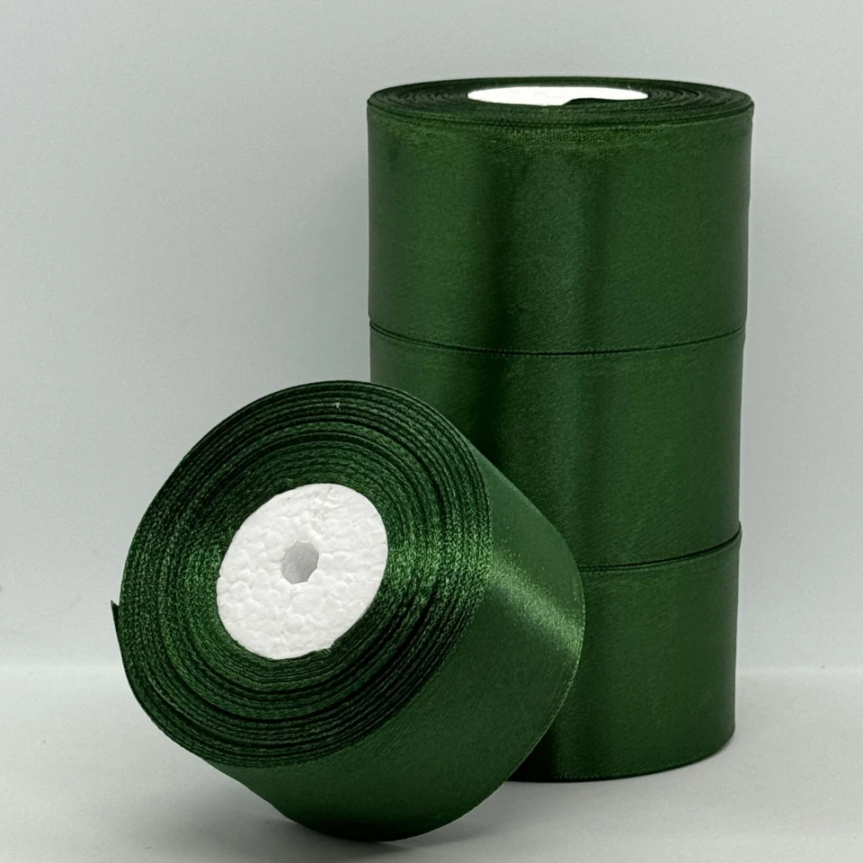 Стрічка атласна 5 см (4*36 ярдів), 49 зелена трава