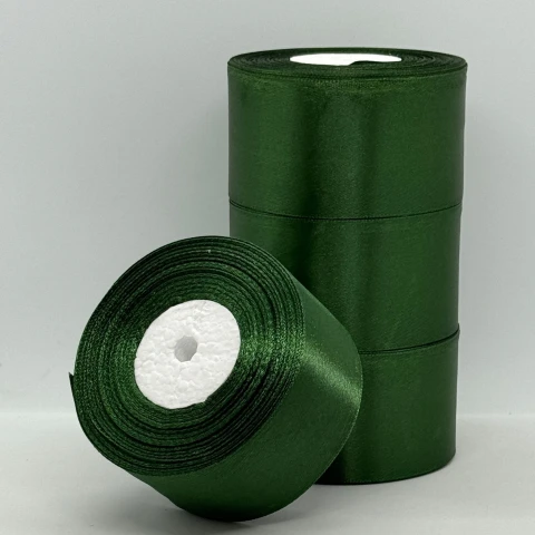 Стрічка атласна 5 см (4*36 ярдів), 49 зелена трава