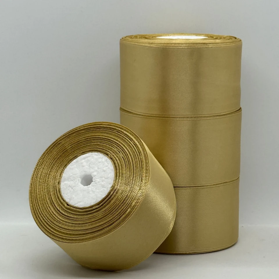 Стрічка атласна 5 см (4*36 ярдів), 186 золото