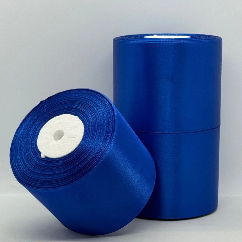 Стрічка атласна 7.5 см (3*36 ярдів), 40 синій
