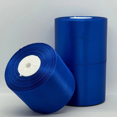 Стрічка атласна 7.5 см (3*36 ярдів), 40 синій