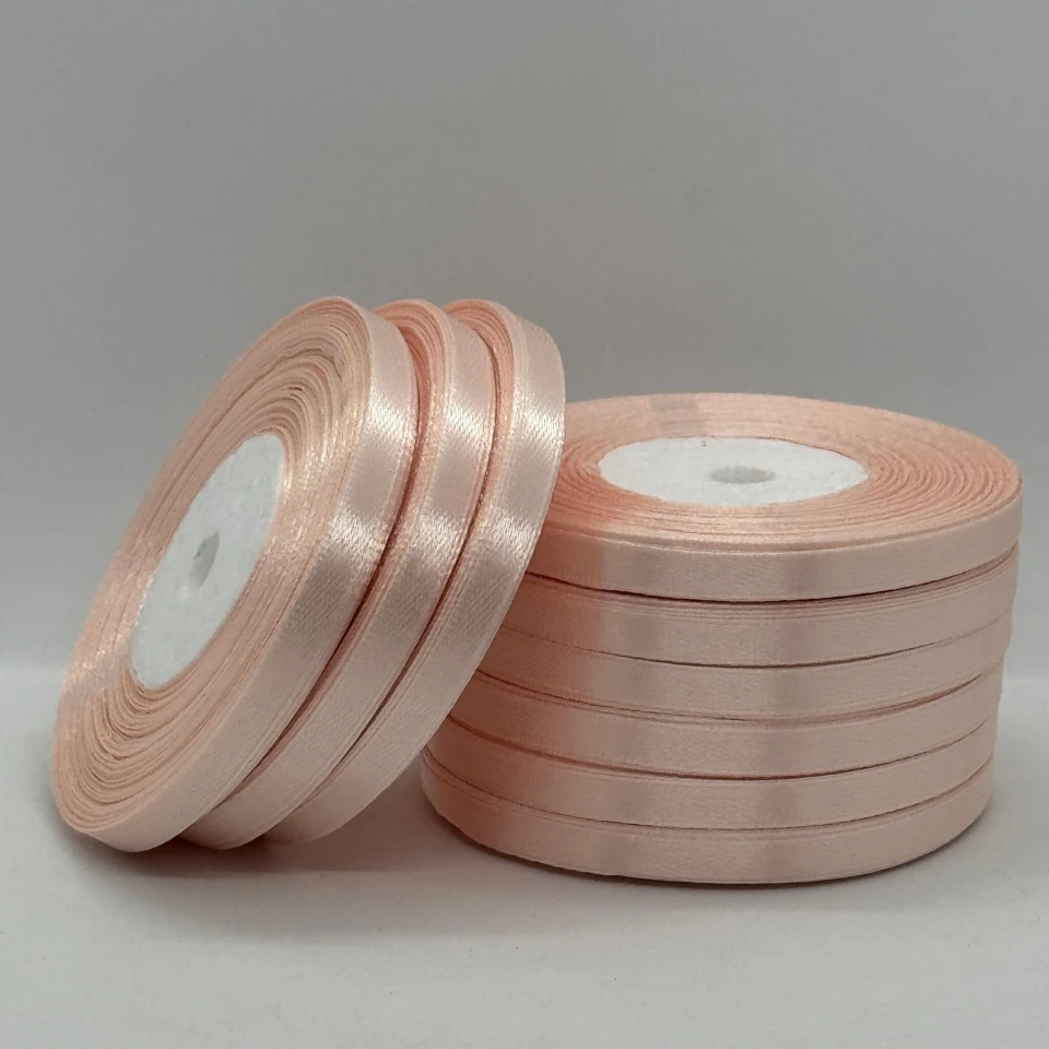 Стрічка атласна 0.6 см (10*36 ярдів), 06 ніжно-персиковий