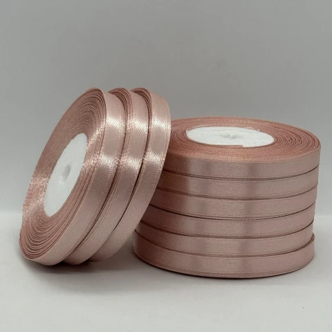 Стрічка атласна 0.6 см (10*36 ярдів), 107 світлий пудровий