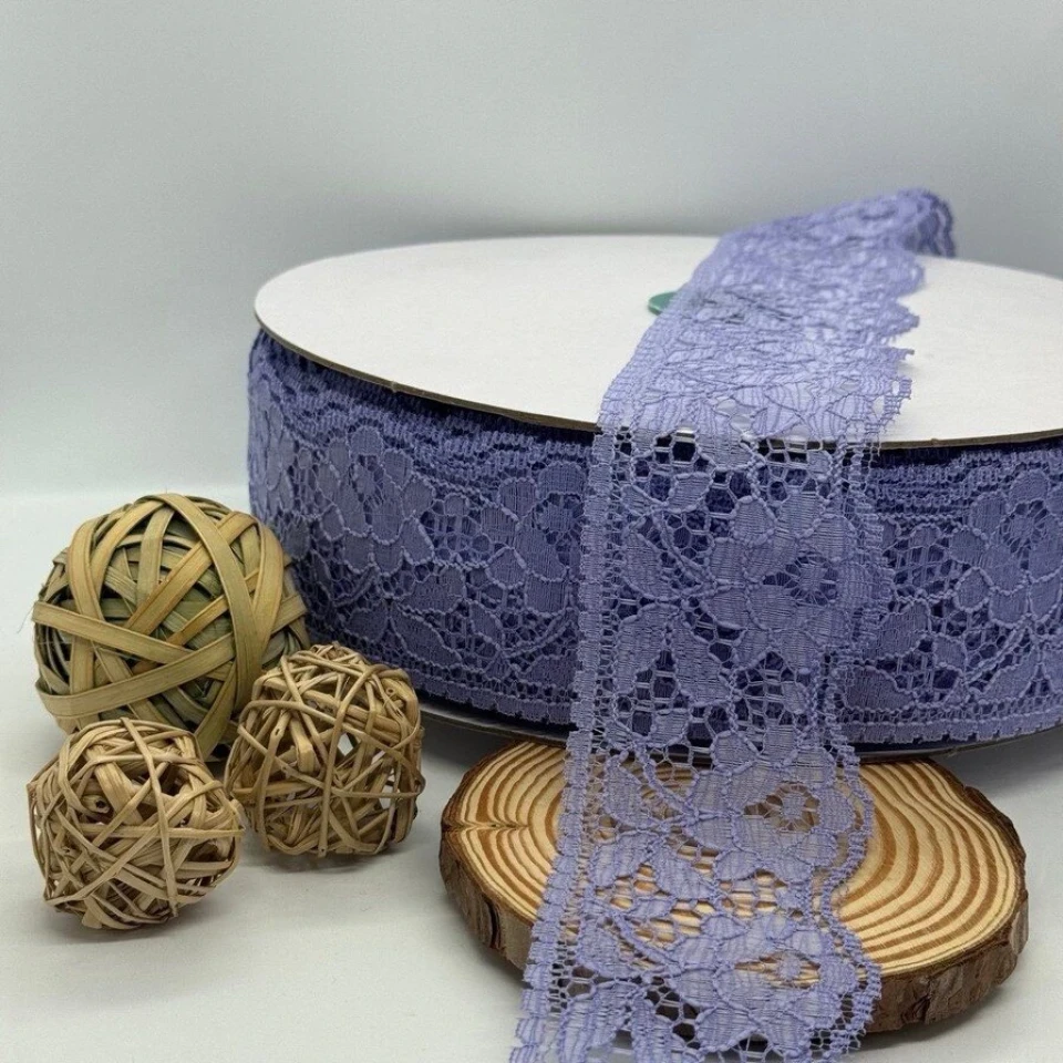 Мереживо поліестр кольорове 101 6 см (100 ярдів/91 м.), 9 бузок