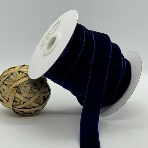 Стрічка оксамит 2 см (25 ярдів/22,75 м.), С 175 синій шкільний