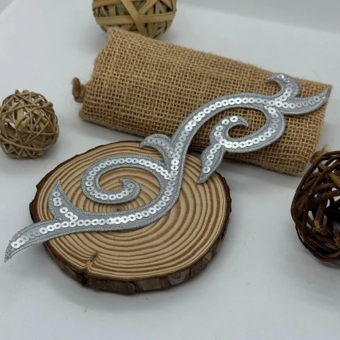 Аплікація клейова люрекс 8569 (20 шт.), срібло