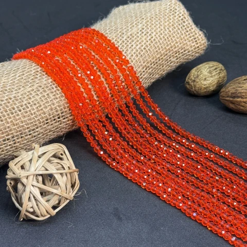 Хрусталь на нитці 4 мм (10*113 шт.), М131 помаранчевий