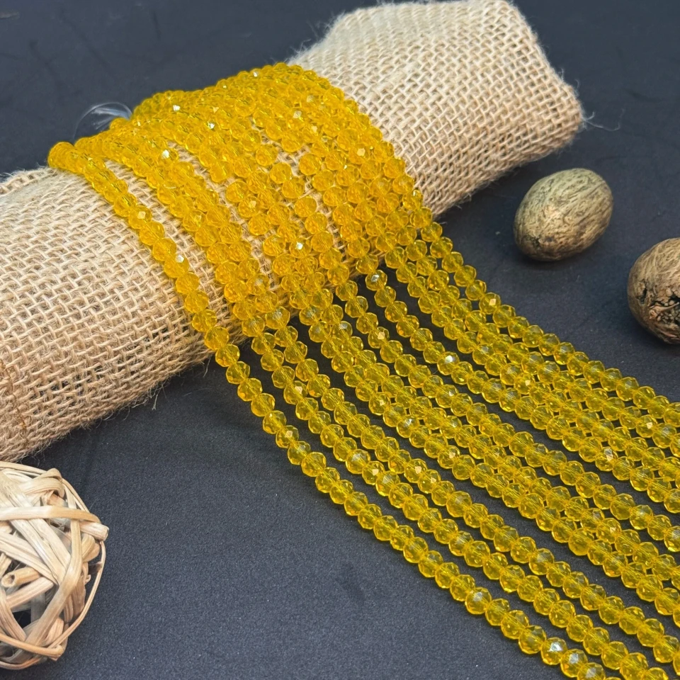 Хрусталь на нитці 6 мм (10*83 шт.), М010 жовтий