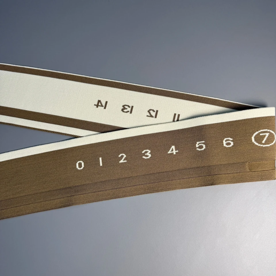 Пояс трикотажний довяз D#2 цифри (8.5см*90 см), темний бежевий