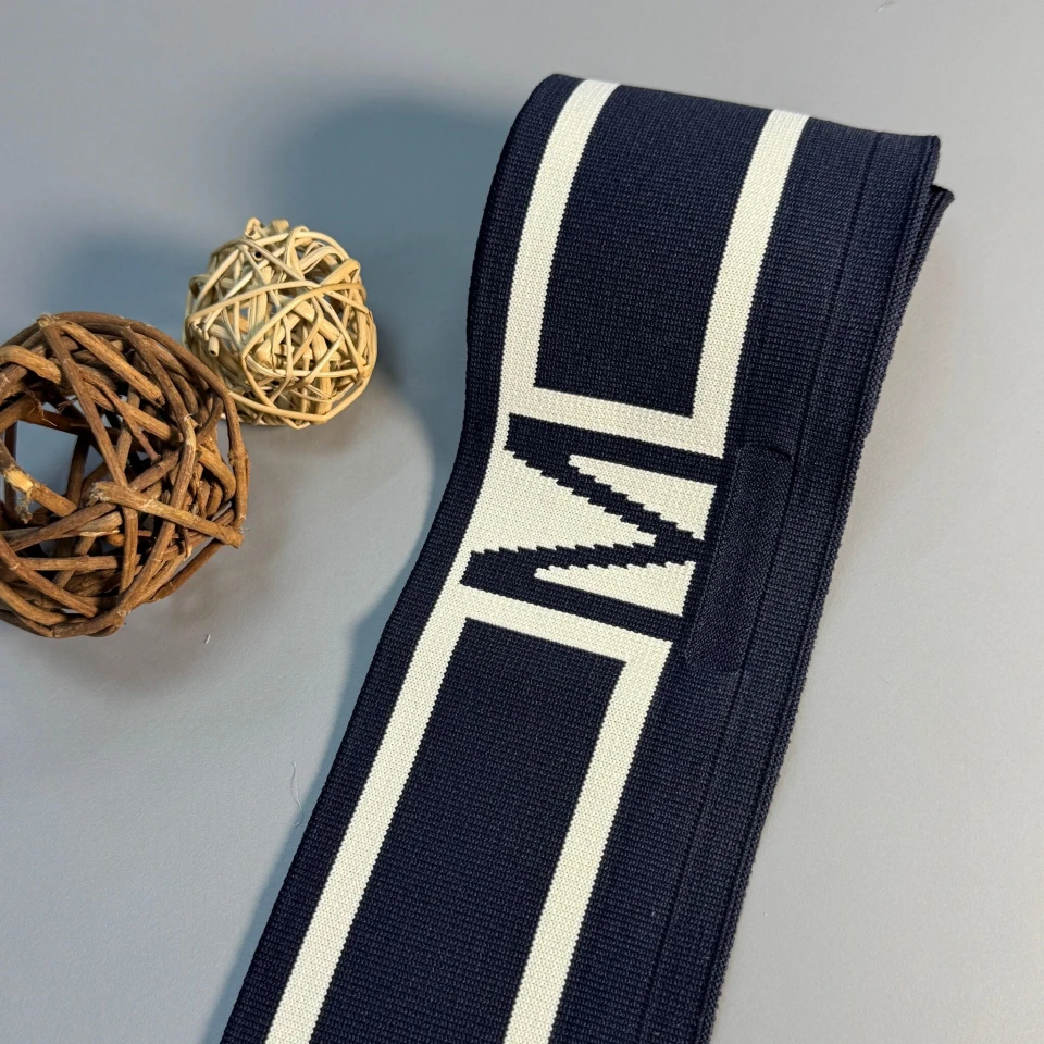 Пояс трикотажный ловяз D#3 М (8.5см*90 см), темно-синий