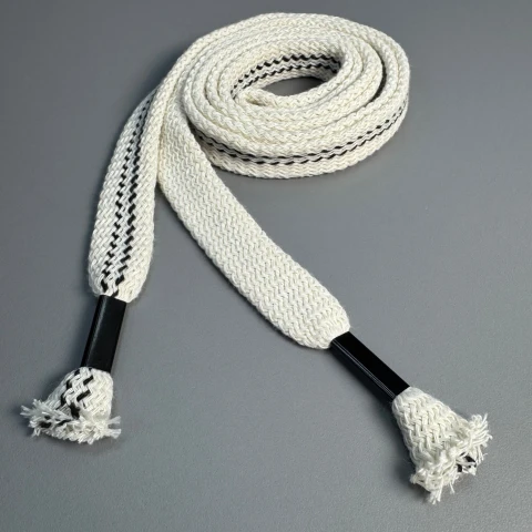 Широкая шнурок зиг-заг (140 см), белый