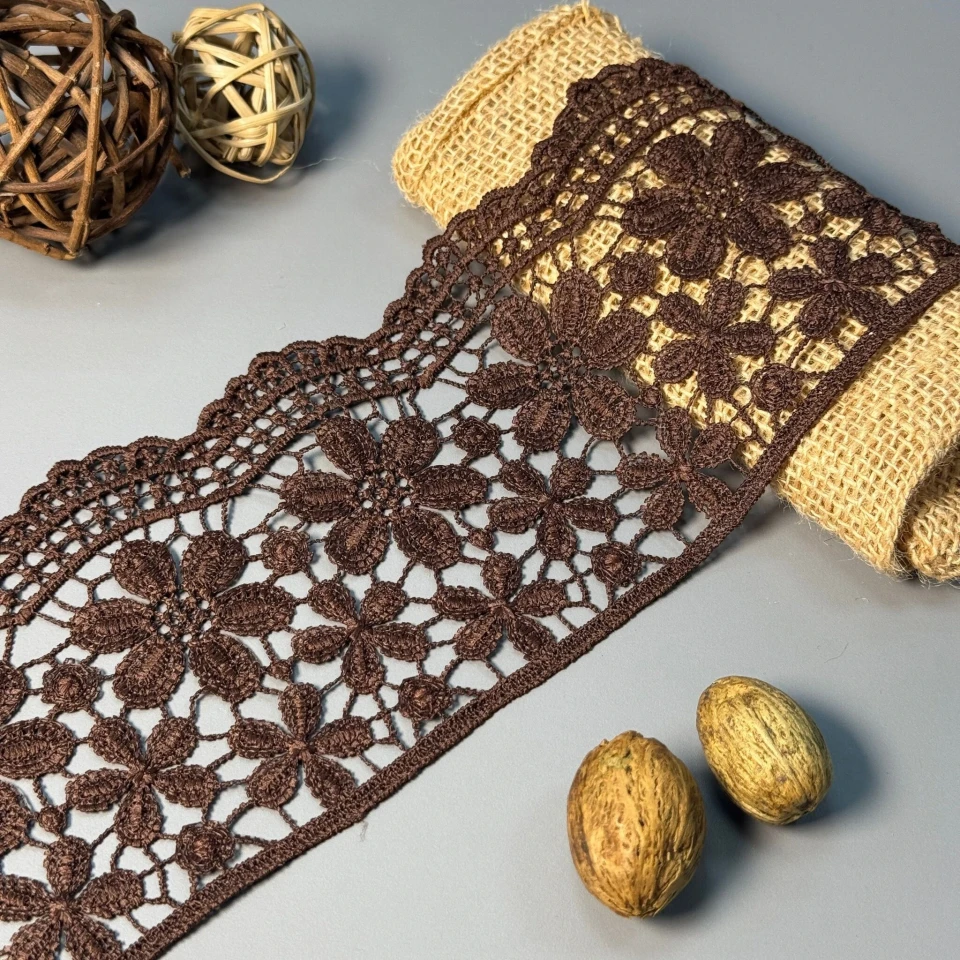 Кружева полиэстер 147 10 см.(19.8-20 метров), коричневый (19.8 метров)