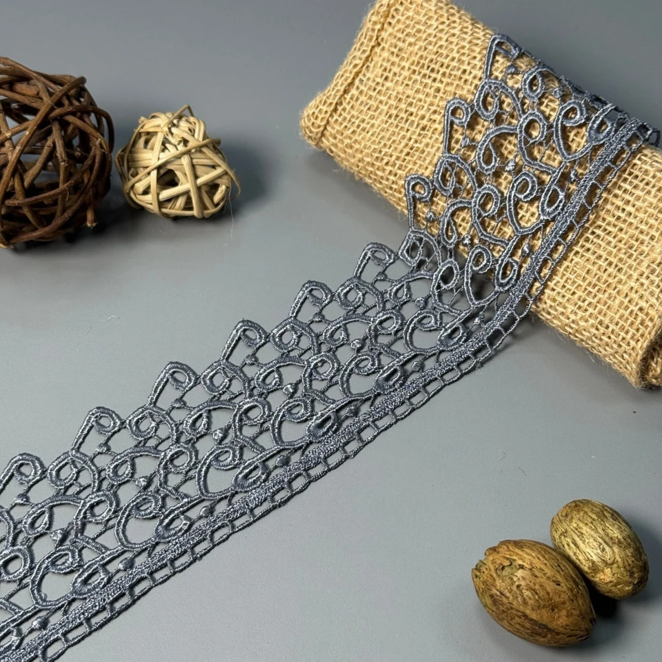 Кружево полиэстер 1928 см. (20 метров), сірый (20 метров)