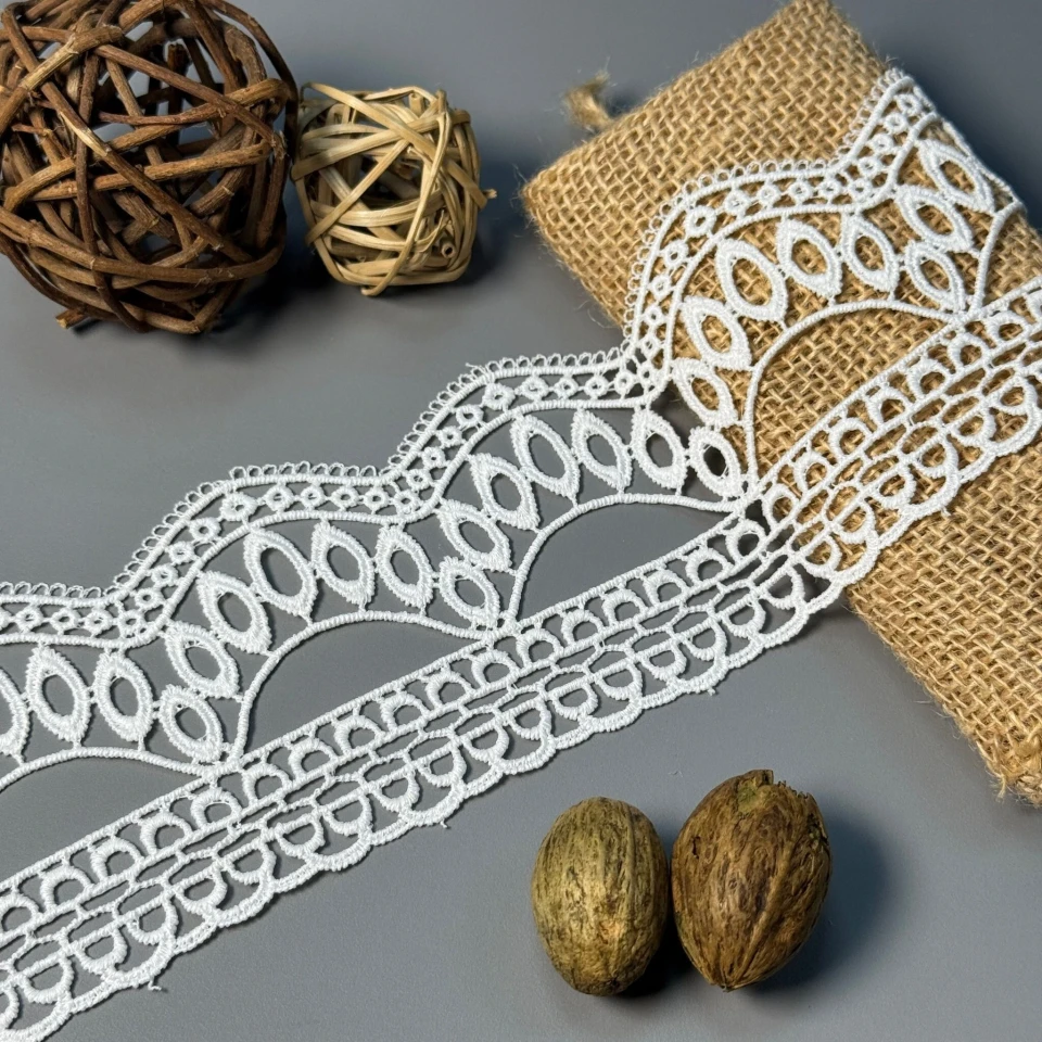 Кружево полиэстер 183 8 см.(18.5 метров), белый
