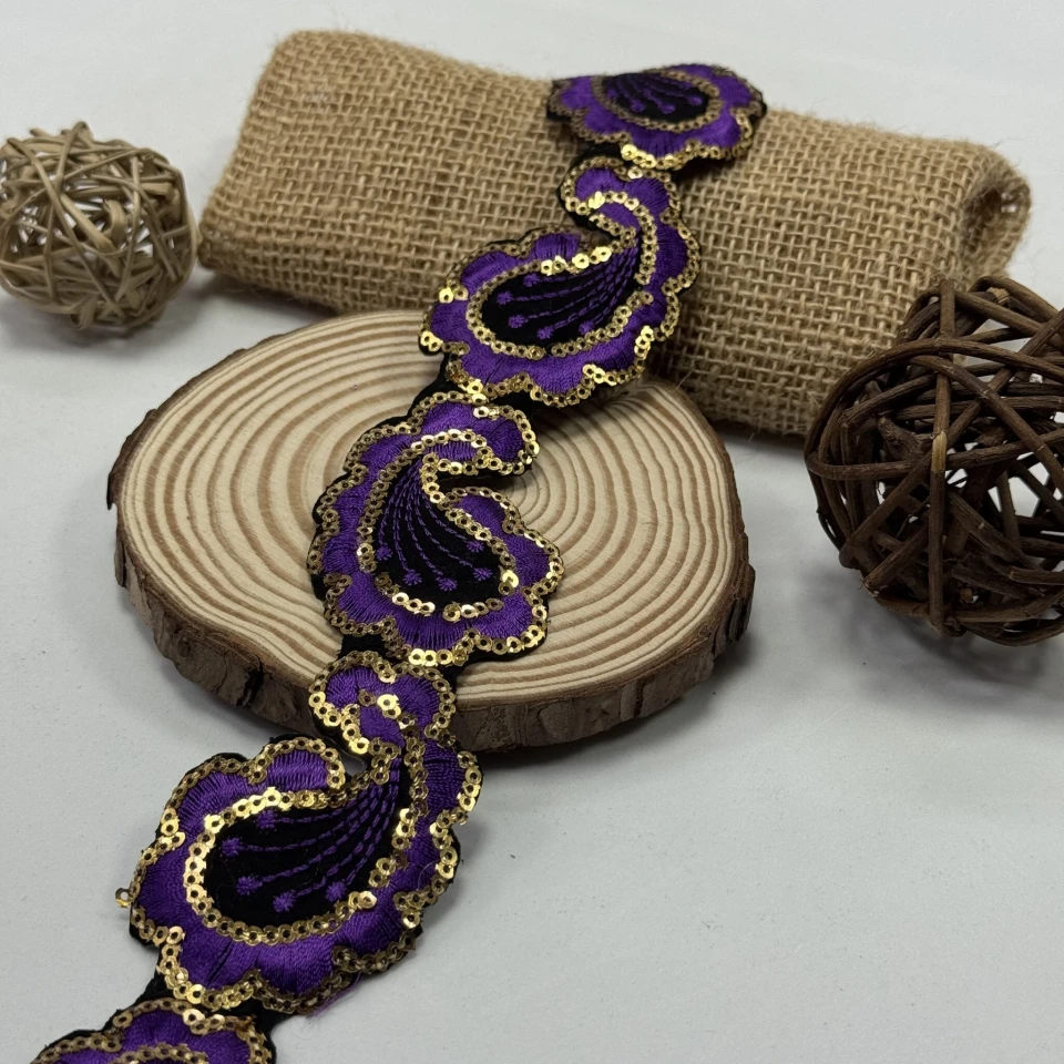 Тасьма клейова люрекс 7107 (4.8 м), фіолетовий