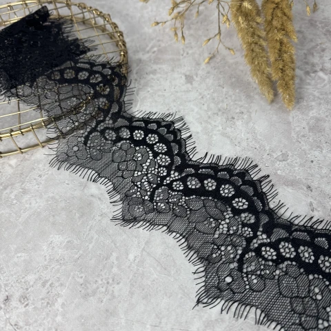 Мереживо французьке J73169  см. (10*3 м.), чорний