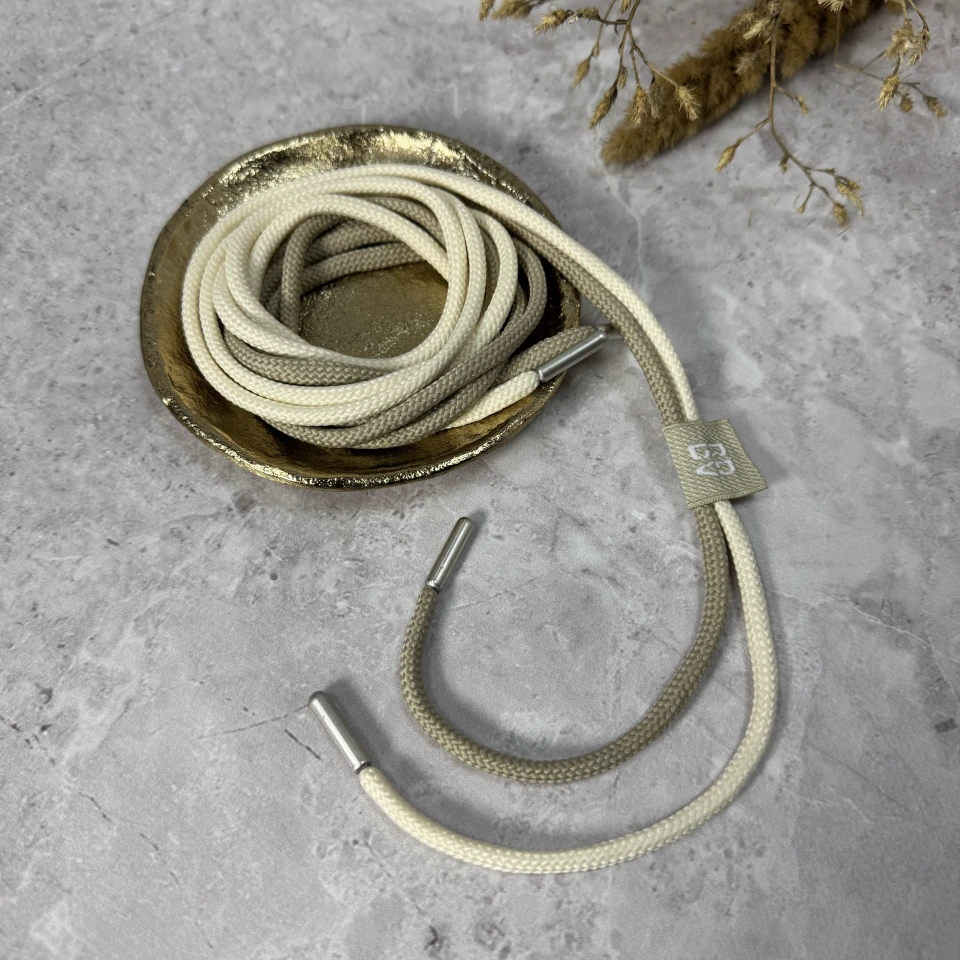 Шнурок в штани круглий подвійний (140 см), молочний+бежевий