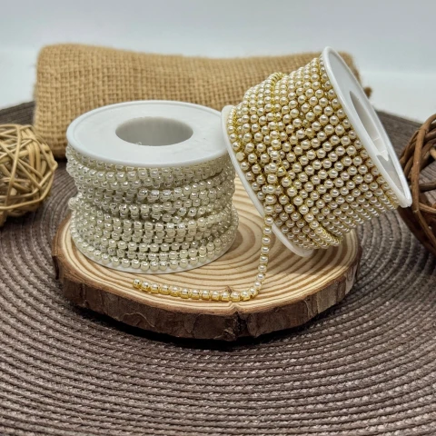 Цепі камні на бабінах ss 12 3 мм перлина (10 ярдів), золото