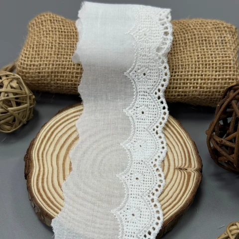 Мереживо прошва 7100 6,5 см.(150 ярдів/137,16 м.), Білий