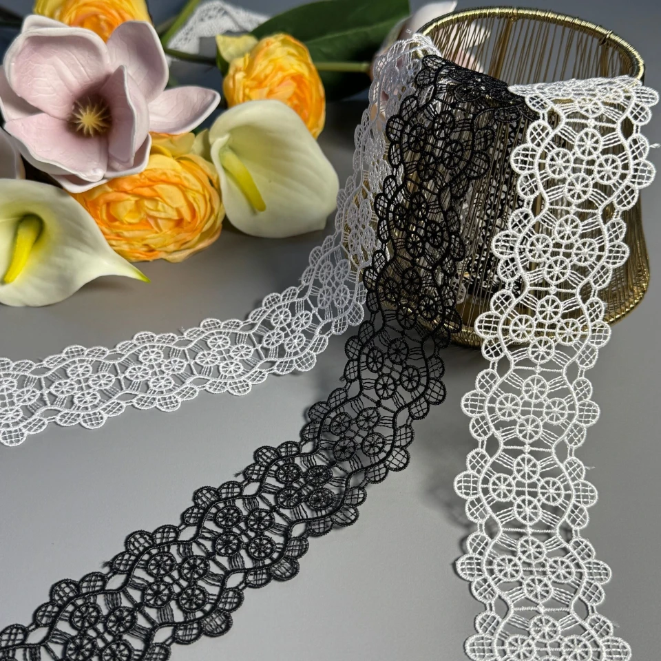 Мереживо поліестер ВВ104586 5 см.(30 ярдів/27.3 м.), білий