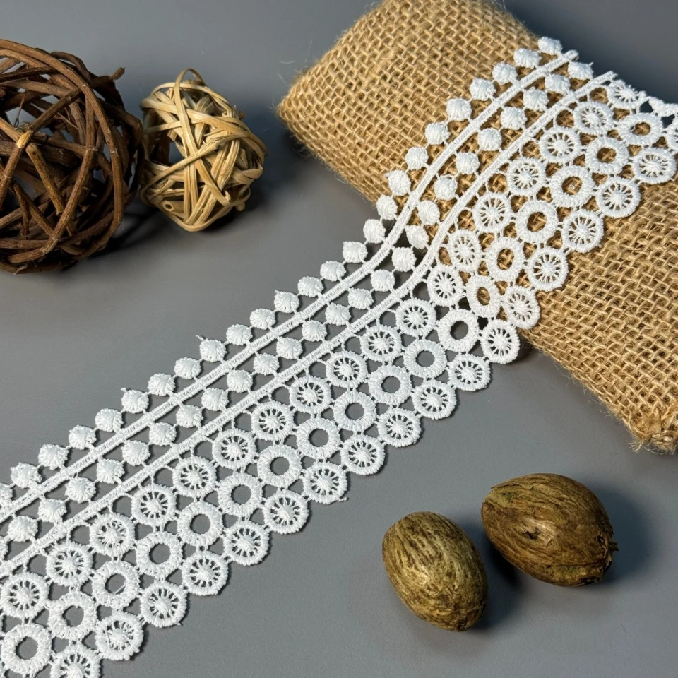 Мереживо поліестер 202 6 см. (20 метрів), молочний