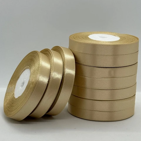 Стрічка атласна 1.2 см (10*36 ярдів), 123 теплий коричневий