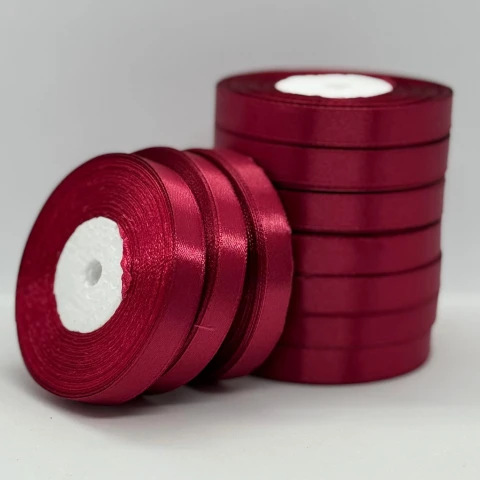 Стрічка атласна 1.2 см (10*36 ярдів), 166 стигла вишня