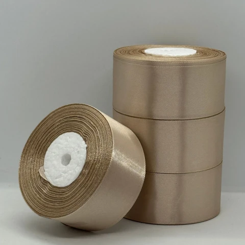 Стрічка атласна 4 см (5*36 ярдів) , 173 темний бежевий