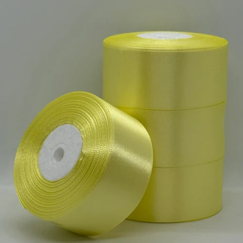 Стрічка атласна 4 см (5*36 ярдів) , 80 світлий жовтий