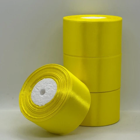 Стрічка атласна 5 см (4*36 ярдів), 189 лимонний