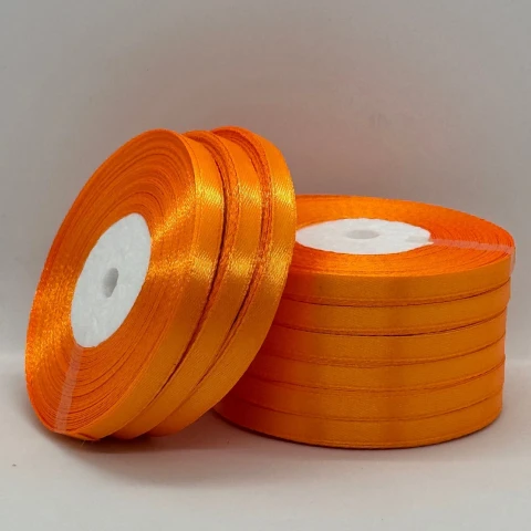 Стрічка атласна 0.6 см (10*36 ярдів), 25 помаранчевий