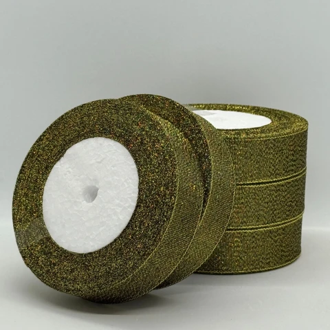 Тасьма парчева 2,5 см (5*25 ярдів/22,75 м.), 39 чорний + золото