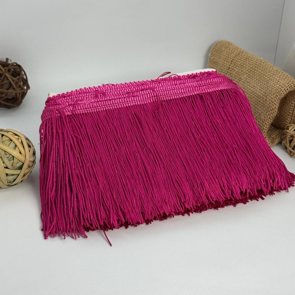 Бахрома танцевальная локшина 15 см (10 ярдов), 144 малиновый