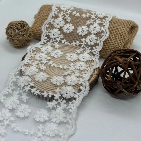 Мереживо органза 9026 11,5 см (30 ярдів/27 м.), білий