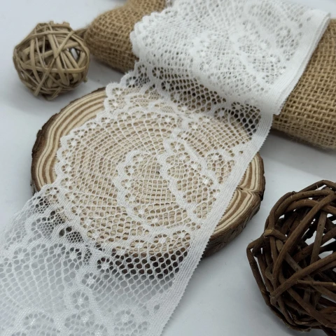 Мереживо стрейч 90036 (256 ярдів), білий