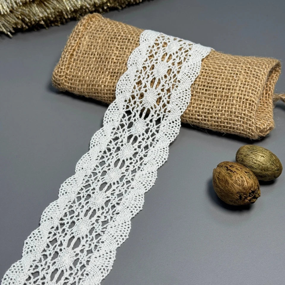 Мереживо макраме 8545 5,5 см (100 ярдів/91,4 м.), молочний