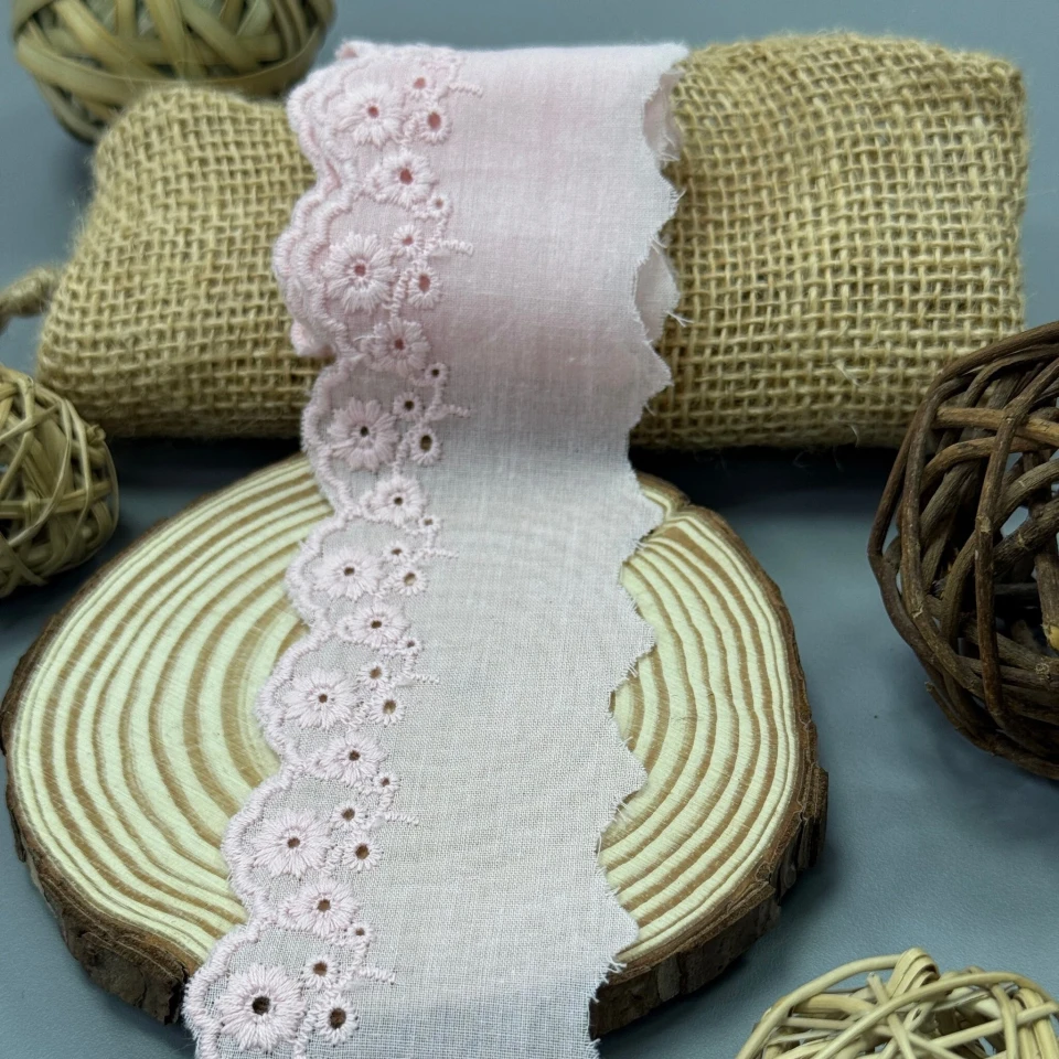 Мереживо прошва 100232 5,5 см.(160 ярдів/146,3 м.), рожевий