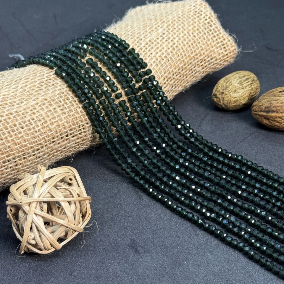 Хрусталь на нитці 4 мм (10*113 шт.), М027 зелена спаржа