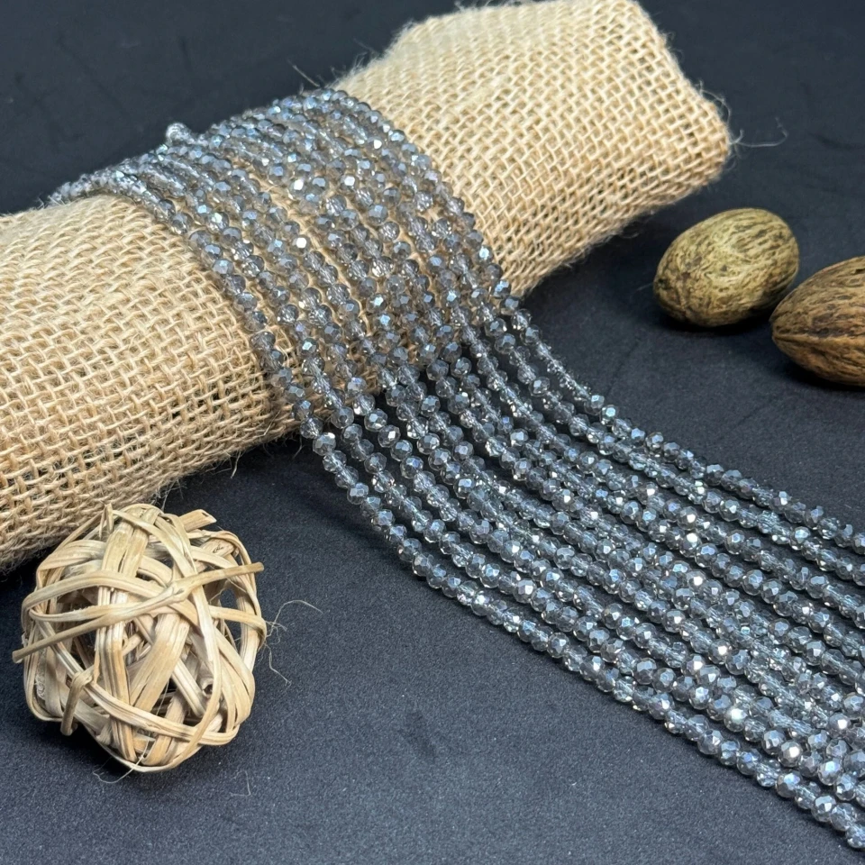 Хрусталь на нитці 4 мм (10*113 шт.), М094 бежевий