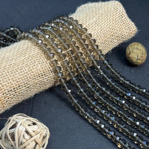 Хрусталь на нитці 8 мм (10*63 шт.), М022 темний бежевий