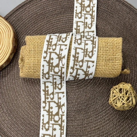 Лампас трикотажний D#2 4 см (50 м), C:2 темно бежевий